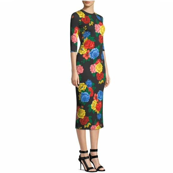 Alice + Olivia Delora Fitted Floral Crewneck Dress XS - Picture 15 of 15